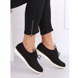 Negro Mocasines mujer con cordones T297 Black 1