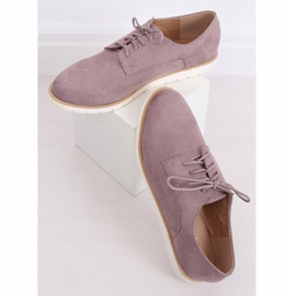 Mocasines mujer cordones violeta T297 Morado 4