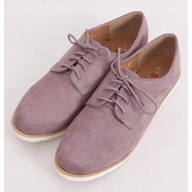 Mocasines mujer cordones violeta T297 Morado 5