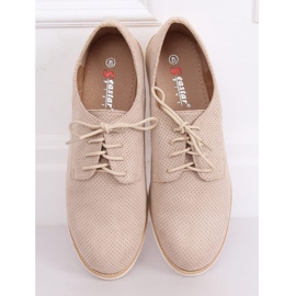 Mocasines mujer cordones beige T297 Beige 1