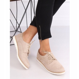 Mocasines mujer cordones beige T297 Beige 3