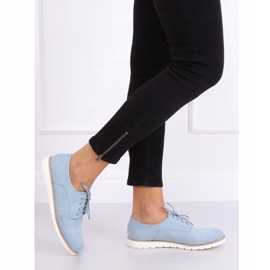 Mocasines de mujer azul con cordones T297 Azul 2