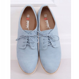 Mocasines de mujer azul con cordones T297 Azul 1