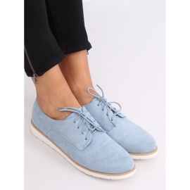 Mocasines de mujer azul con cordones T297 Azul 3