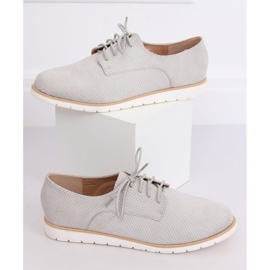 Gris Mocasines mujer con cordones T297 Gris 4
