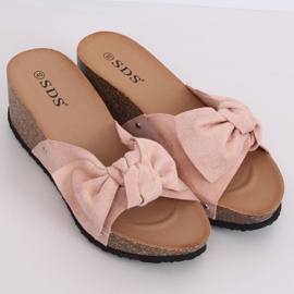 Pink Pantuflas de cuña Pink 7862-KL Pink rosado 1