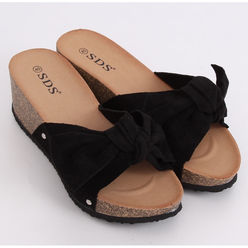 Zapatilla cuña negra 7862-KL Black negro 1