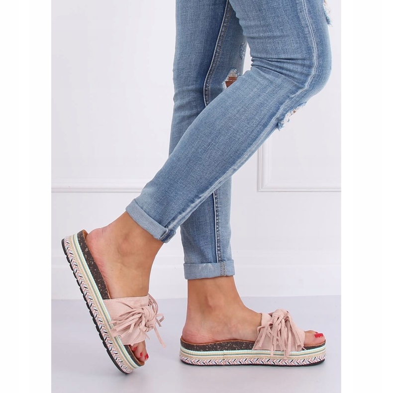 Pantuflas boho rosa de mujer CK138P Pink 1