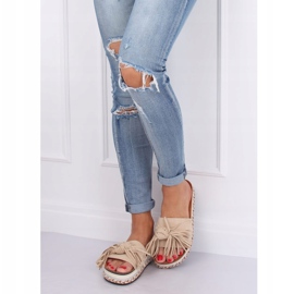 Pantuflas boho beige de mujer CK138P Beige 1 Pantuflas boho beige de mujer CK138P Beige 1