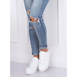Zapatillas de mujer blancas 85-428 BLANCO / ROSA 1