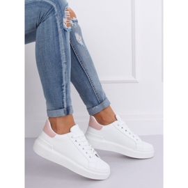 Zapatillas de mujer blancas 85-428 BLANCO / ROSA 2