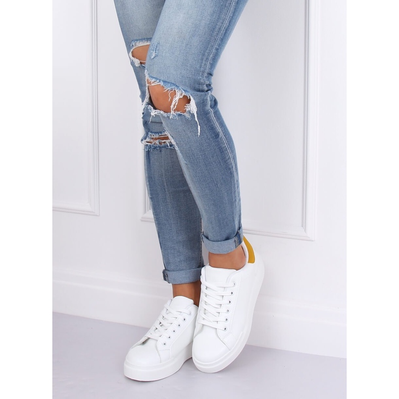 Zapatillas de mujer blancas 85-428 BLANCO / AMARILLO 1 Zapatillas de mujer blancas 85-428 BLANCO / AMARILLO 1