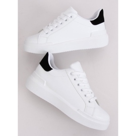 Zapatillas de mujer blancas 85-428 BLANCO / NEGRO 3