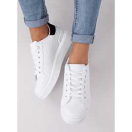 Zapatillas de mujer blancas 85-428 BLANCO / NEGRO 2