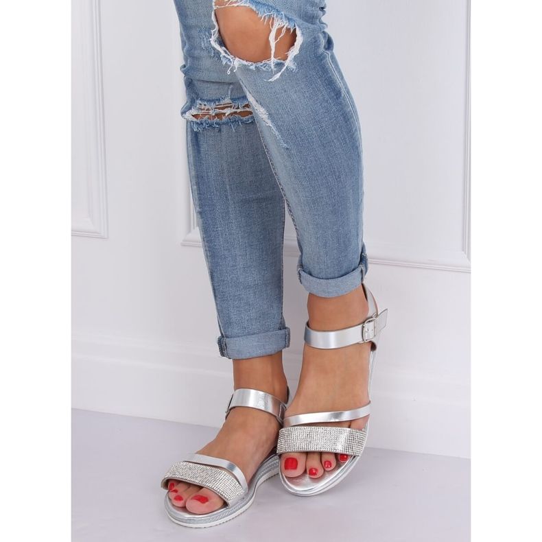 Sandalias mujer plata D-118 Silver gris 1