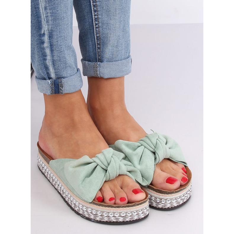 Pantuflas de mujer menta LK29P Verde 2