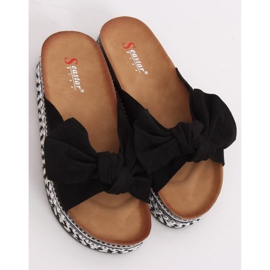 Pantuflas negras de mujer negras LK29P Negro 1 Pantuflas negras de mujer negras LK29P Negro 1