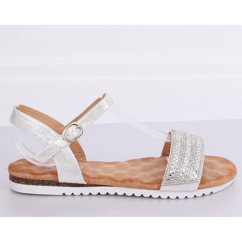 Sandalias plateadas para mujer HT-69 Silver gris 1
