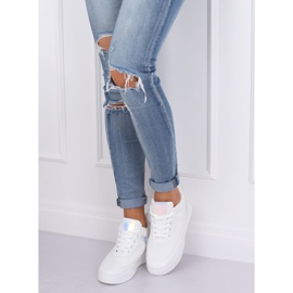 Deportivo blanco tacones cuña 85-429 BLANCO / PLATA 2 Deportivo blanco tacones cuña 85-429 BLANCO / PLATA 2