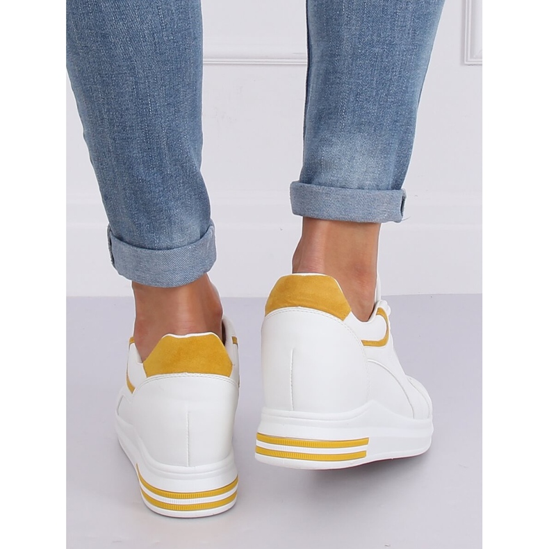 Blanco HY-231 Zapatillas de cuña amarillas amarillo 2