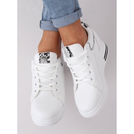 Blanco HY-231 Zapatillas de cuña blancas negro 1