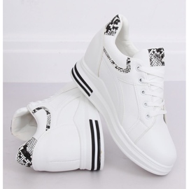Blanco HY-231 Zapatillas de cuña blancas negro 3