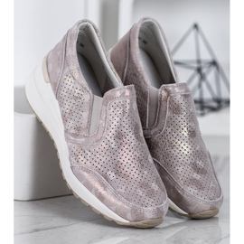 Filippo Slipons de cuero calado marrón amarillo 4