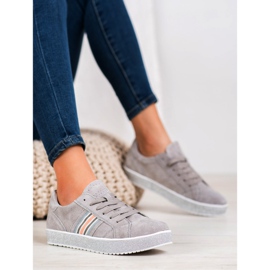 Filippo Zapatillas de piel con plataforma de purpurina gris 1