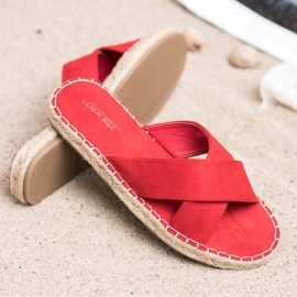 SHELOVET Cómodas pantuflas de gamuza rojo 4