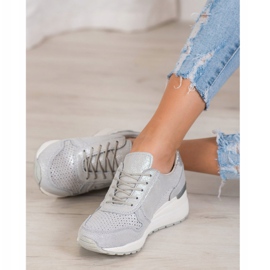 Filippo Zapatillas plateadas con purpurina gris 1