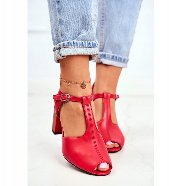 Sandalias Mujer Piel Maciejka Rojo 04117 2