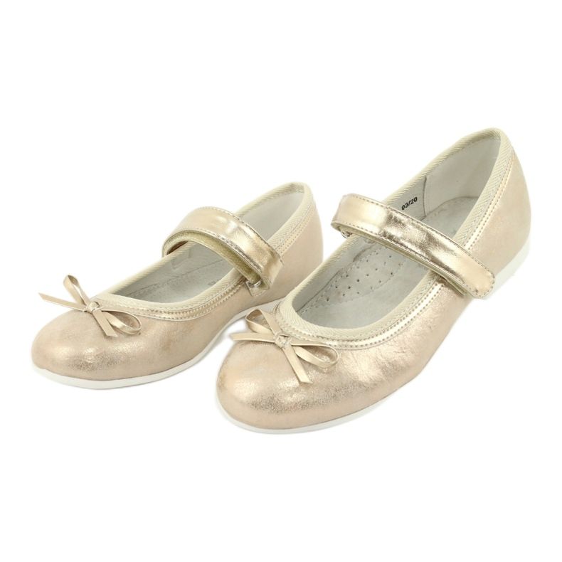 Bailarinas doradas con lazo American Club GC02 beige dorado 3