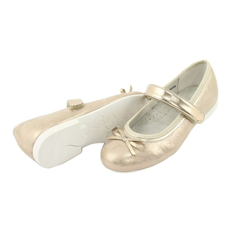 Bailarinas doradas con lazo American Club GC02 beige dorado 4