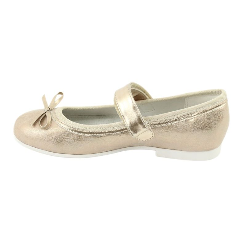 Bailarinas doradas con lazo American Club GC02 beige dorado 2
