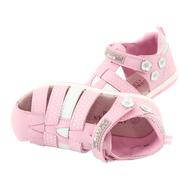 Sandalias de niña American Club DR16 / 20 blanco rosado 5