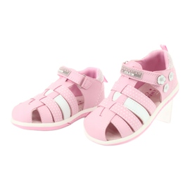 Sandalias de niña American Club DR16 / 20 blanco rosa 3