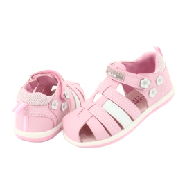 Sandalias de niña American Club DR16 / 20 blanco rosa 4