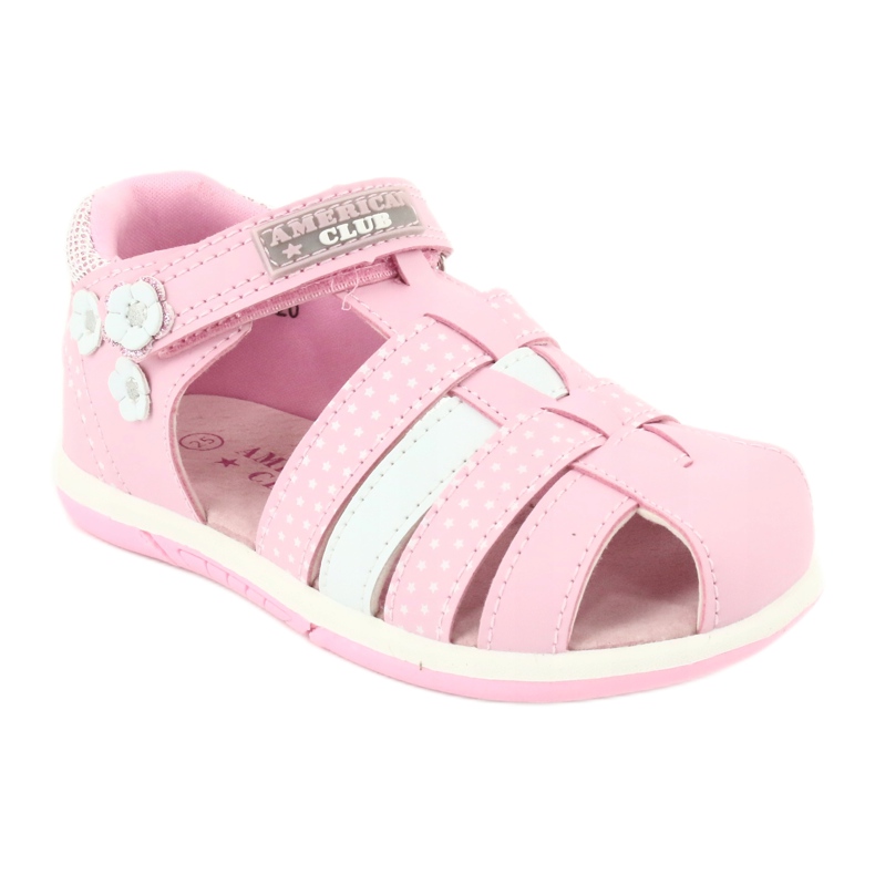 Sandalias de niña American Club DR16 / 20 blanco rosa 1