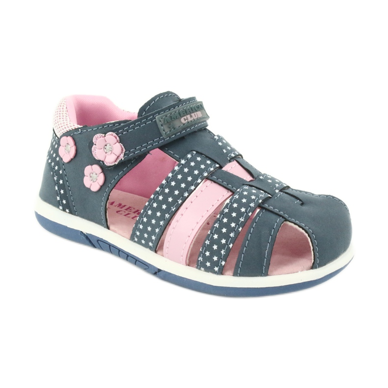 Sandalias de niña American Club DR16 / 20 blanco azul marino rosado 1