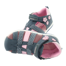 Sandalias de niña American Club DR16 / 20 blanco azul marino rosado 5