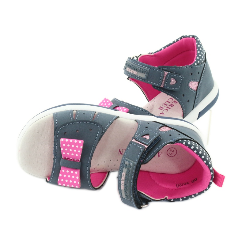 American Club Sandalias niña con lazo American DR20/20 azul marino y rosa 4