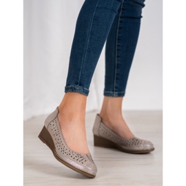 Filippo Zapatos de tacón de piel con purpurina marrón amarillo 4