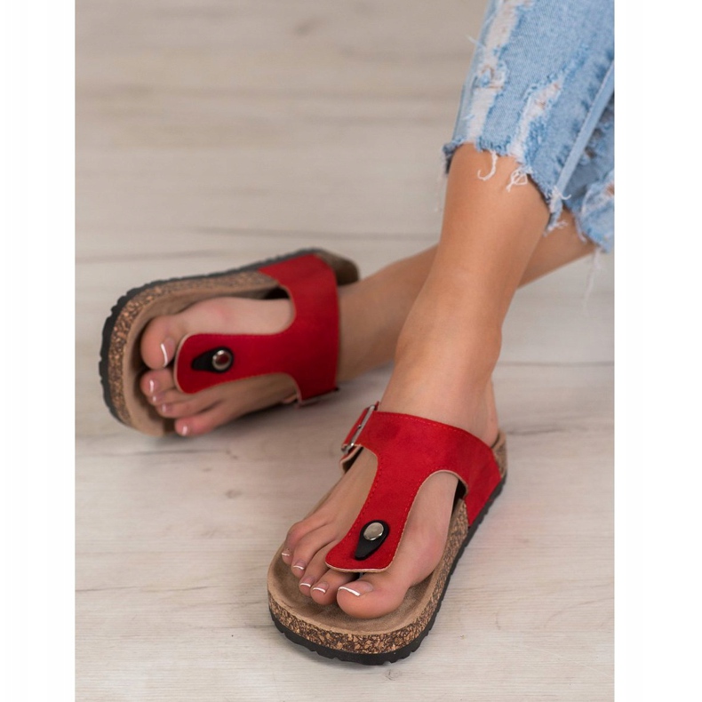 Cómodas chanclas VINCEZA rojo 2