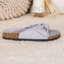 Pantuflas VINCEZA de ante gris 3