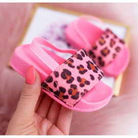 FRROCK Pantuflas Niña Brocado Leopardo Rosa Rimia rosado 2