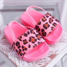 FRROCK Pantuflas Niña Brocado Leopardo Rosa Rimia rosado 3