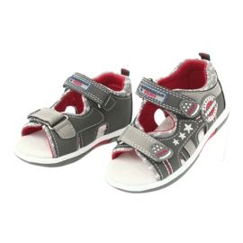 American Club Sandalias con niños Inserto de cuero para niños DR15/20 gris rojo 2