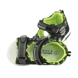 American Club Sandalias de niños Inserto de cuero DR15/20 Negro y verde 5