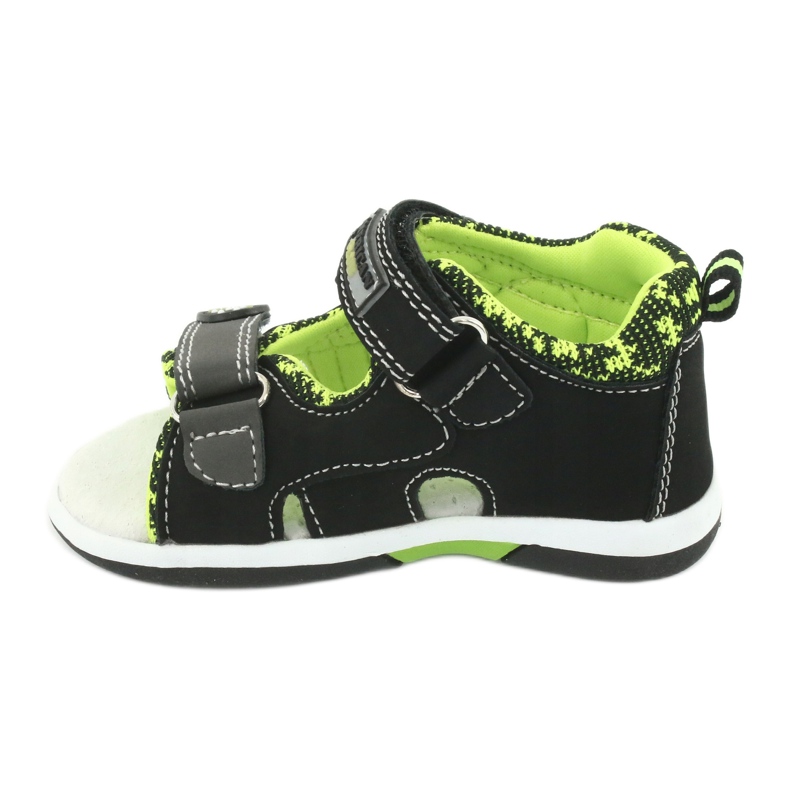 American Club Sandalias de niños Inserto de cuero DR15/20 Negro y verde 2