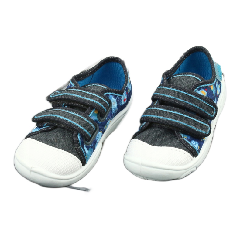 Pantuflas infantiles befado 907P104 azul-gris 3